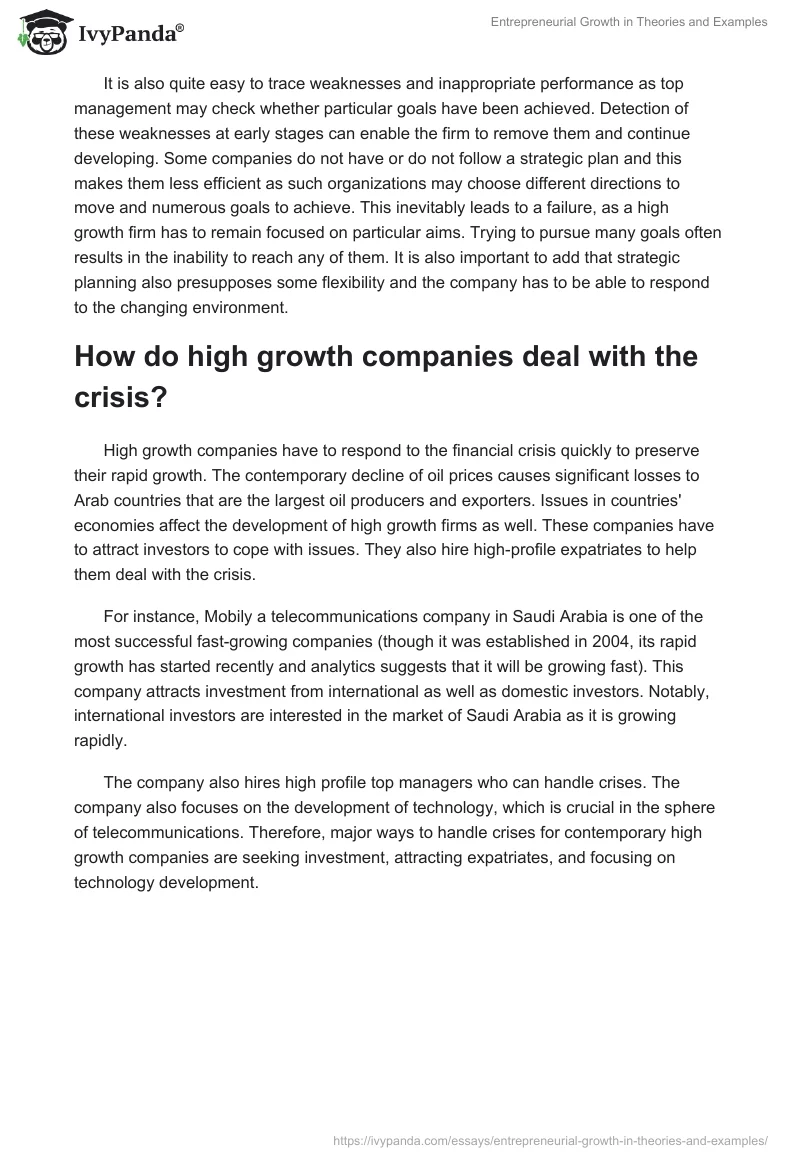 Entrepreneurial Growth in Theories and Examples. Page 2