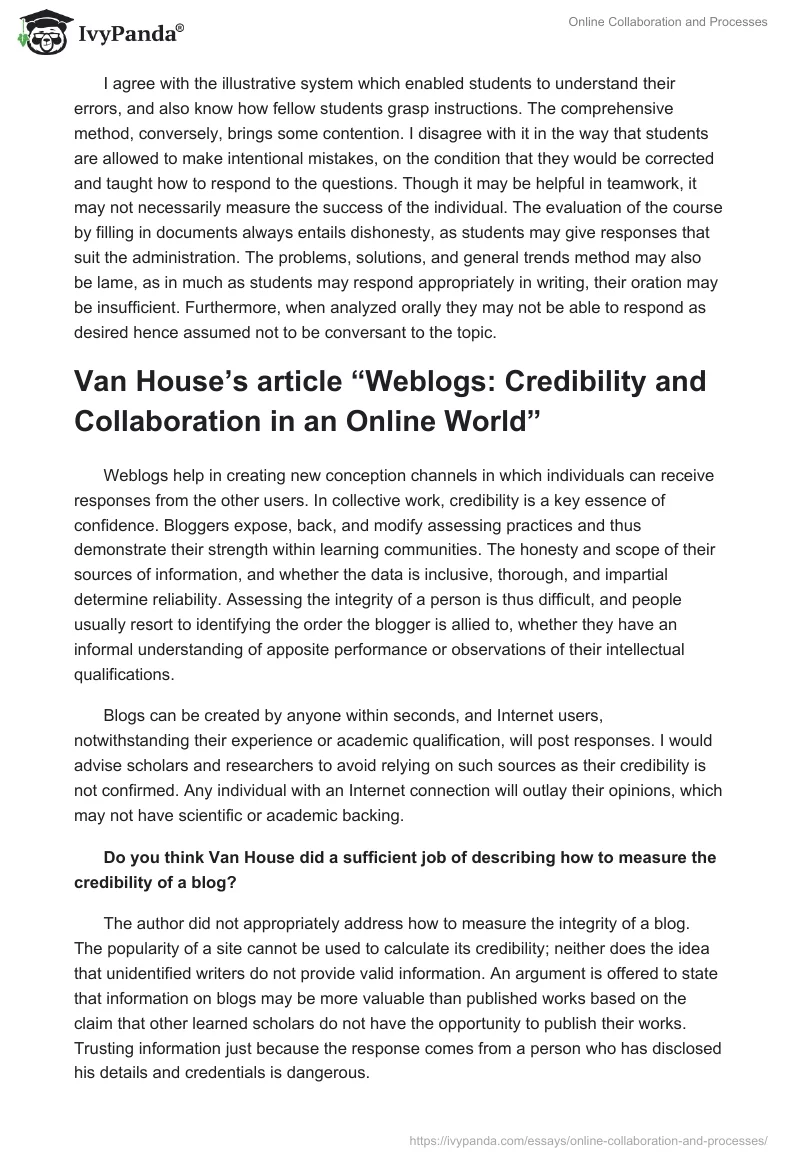 Online Collaboration and Processes. Page 2