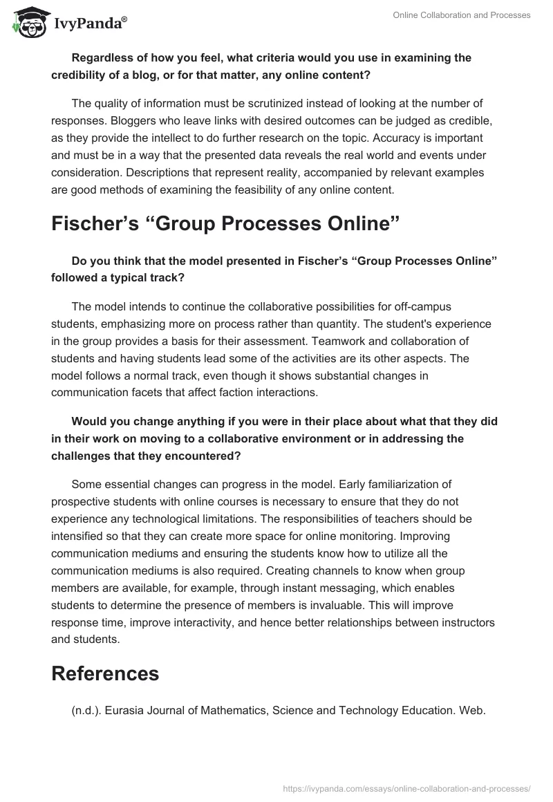 Online Collaboration and Processes. Page 3