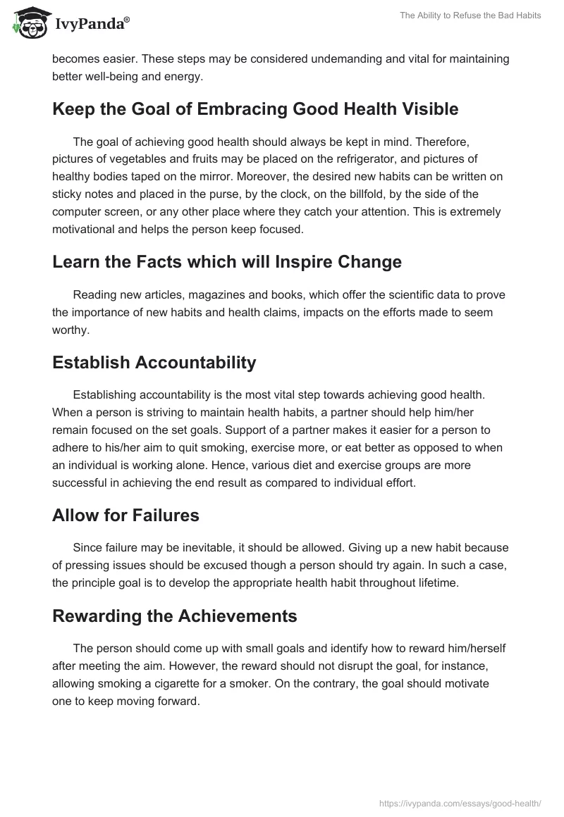 The Ability to Refuse the Bad Habits. Page 2