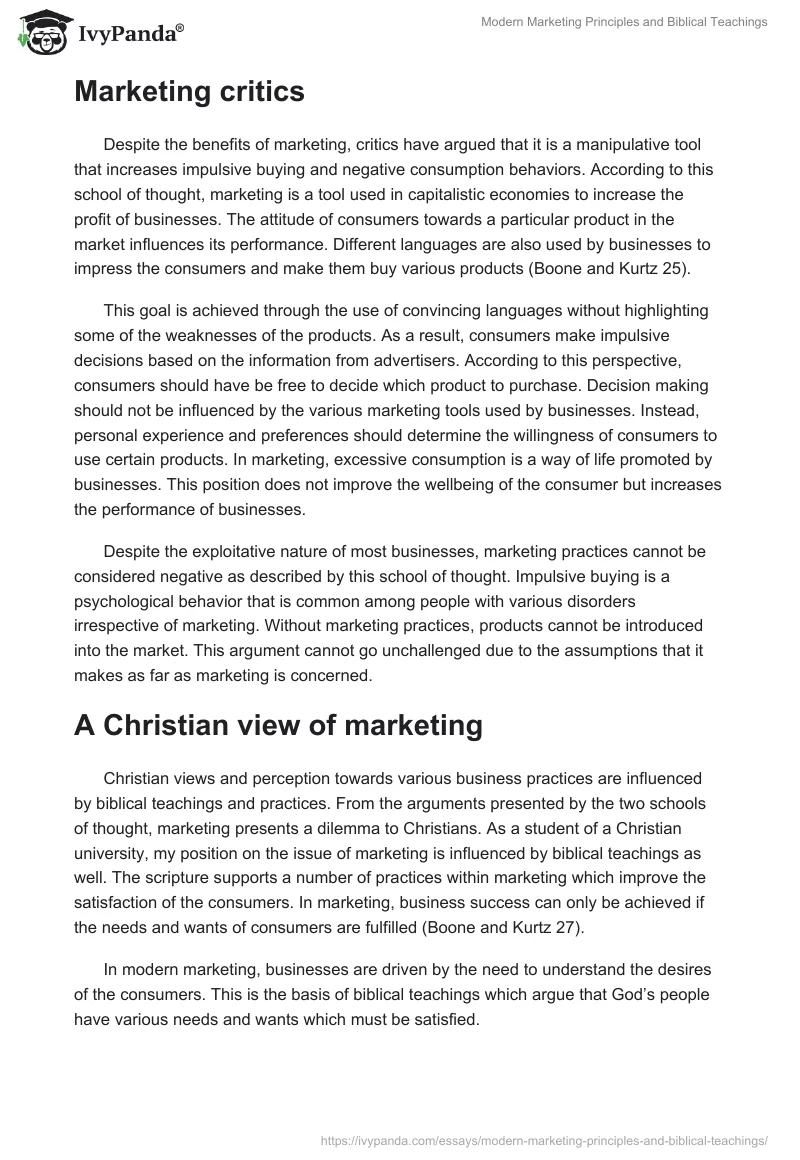 Modern Marketing Principles and Biblical Teachings. Page 2