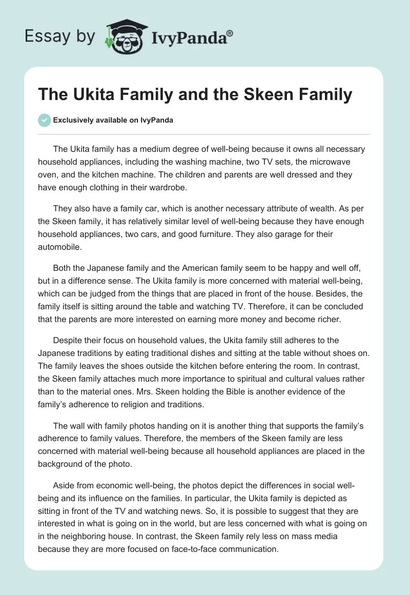 The Ukita Family and the Skeen Family. Page 1
