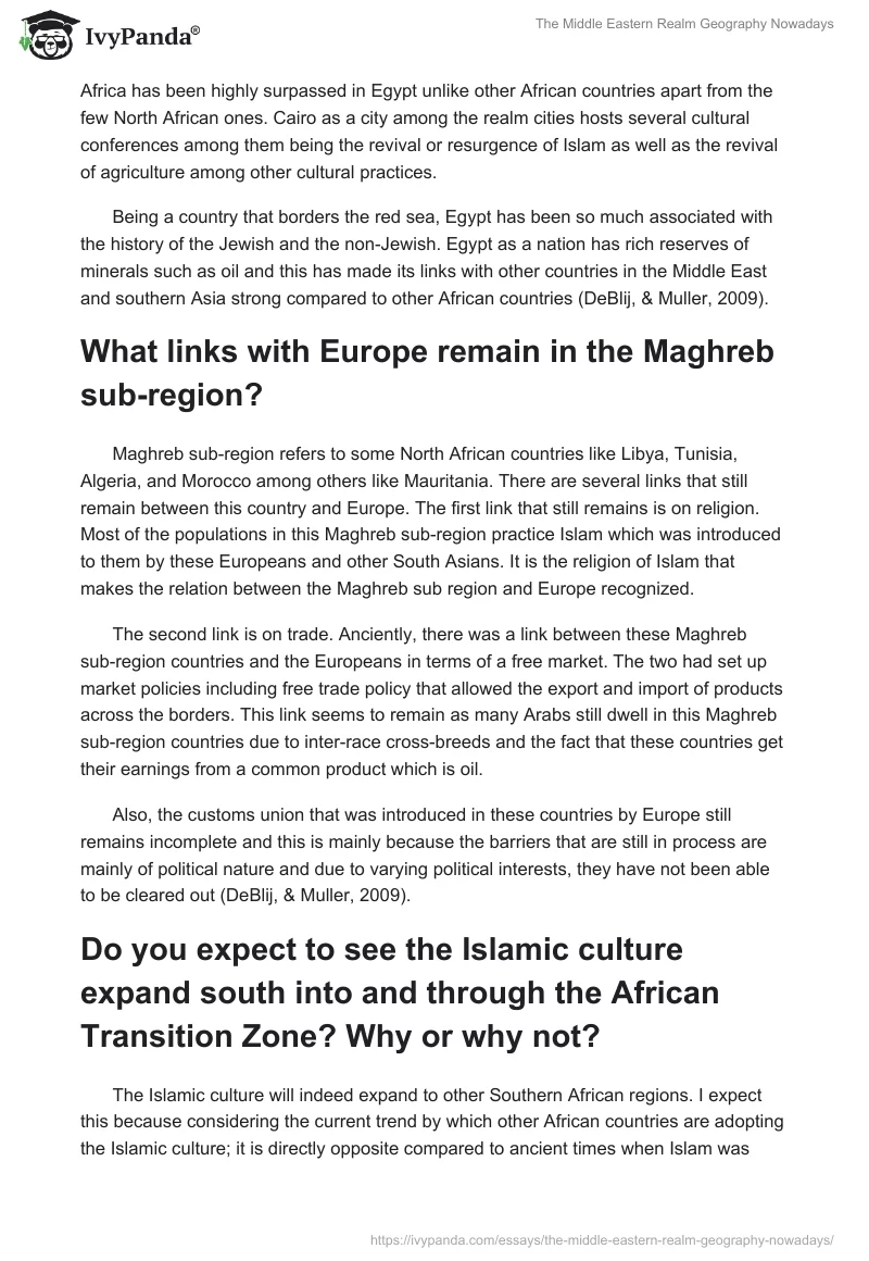 The Middle Eastern Realm Geography Nowadays. Page 4