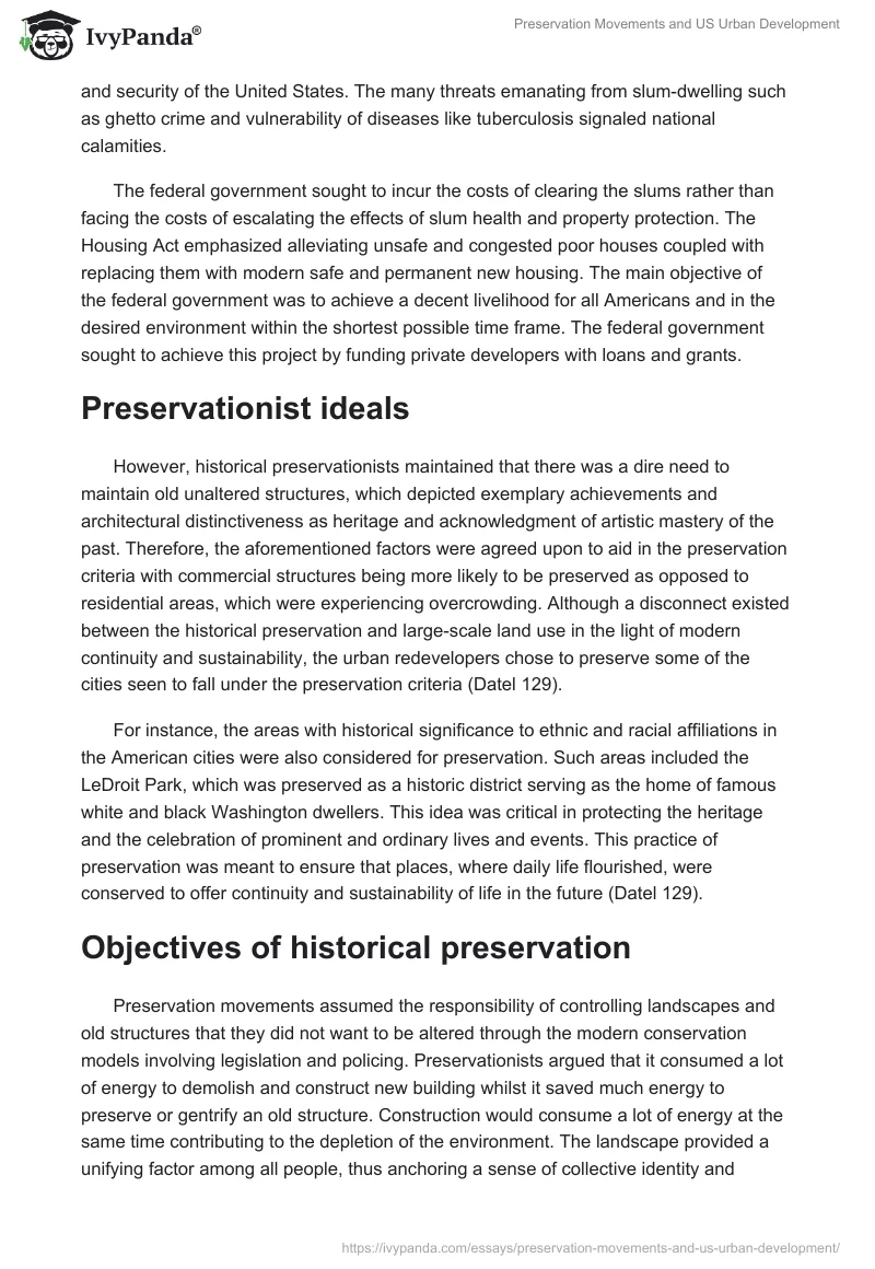 Preservation Movements and US Urban Development. Page 2