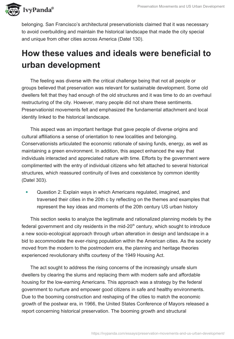 Preservation Movements and US Urban Development. Page 3