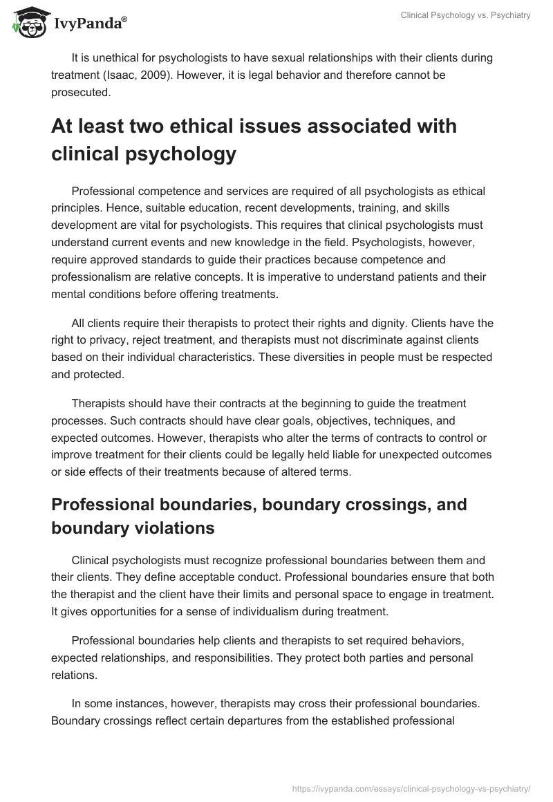 Clinical Psychology vs. Psychiatry. Page 5