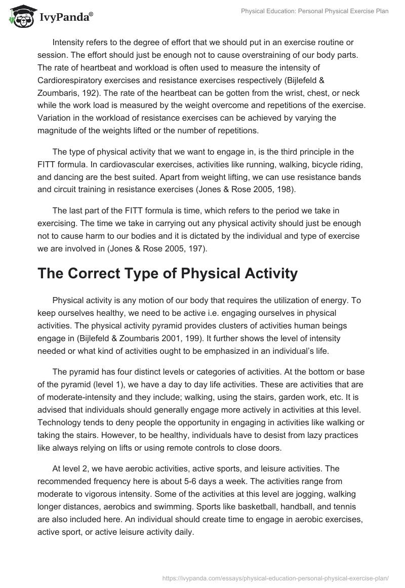 Physical Education: Personal Physical Exercise Plan. Page 4