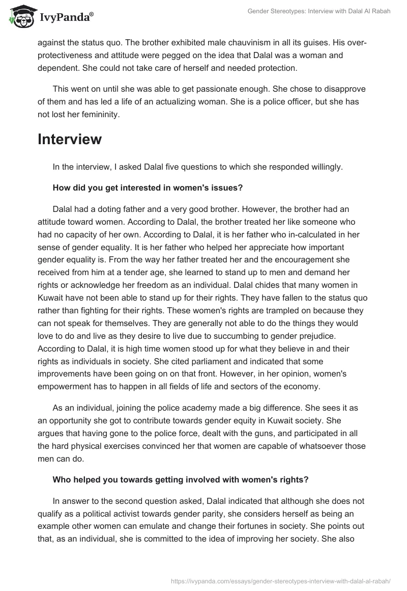 Gender Stereotypes: Interview with Dalal Al Rabah. Page 3