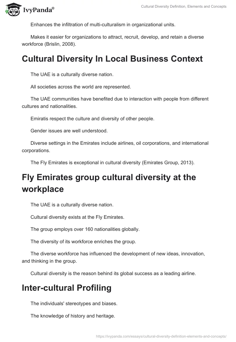 Cultural Diversity Definition, Elements and Concepts. Page 2