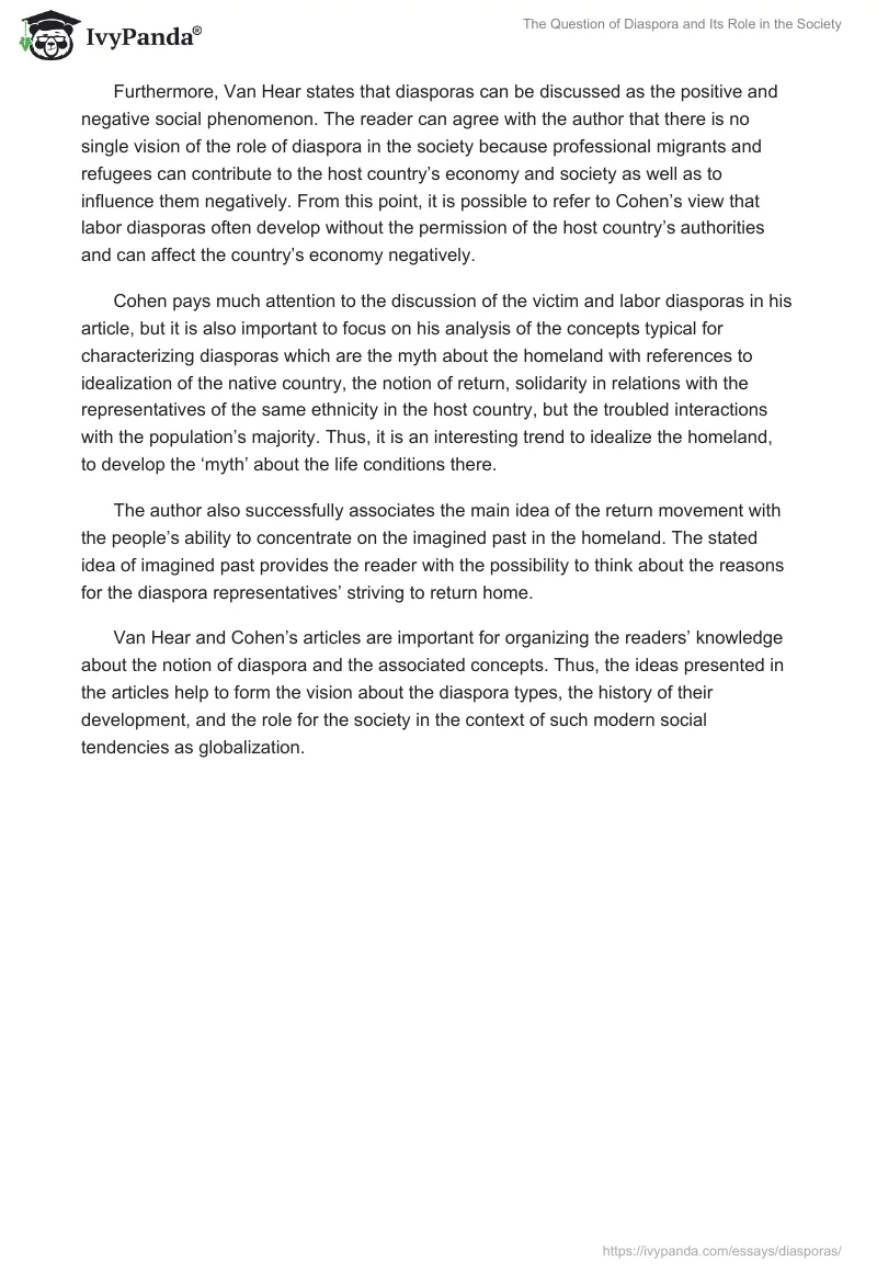 The Question of Diaspora and Its Role in the Society. Page 2