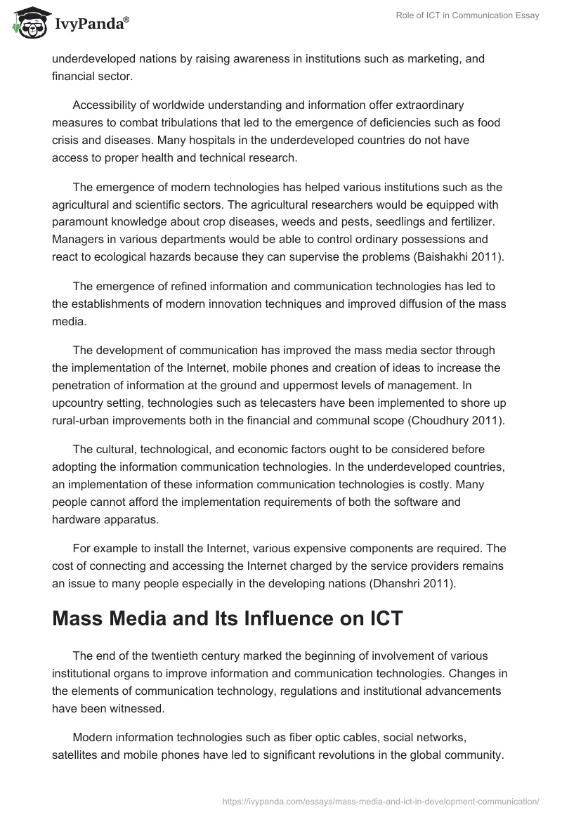 Role of ICT in Communication Essay. Page 4
