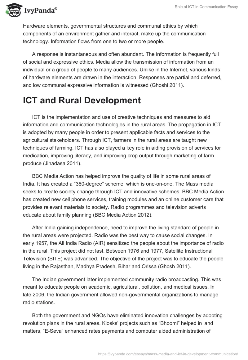 Role of ICT in Communication Essay. Page 5