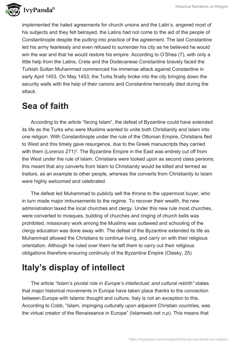 Historical Narratives on Religion. Page 2