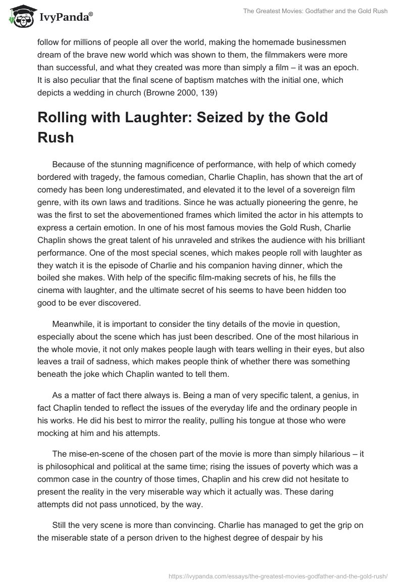 The Greatest Movies: Godfather and the Gold Rush. Page 4