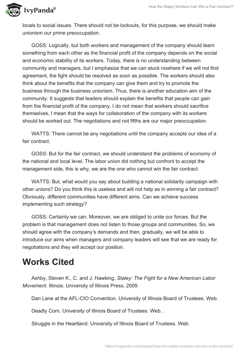 How the Staley Workers Can Win a Fair Contract?. Page 4