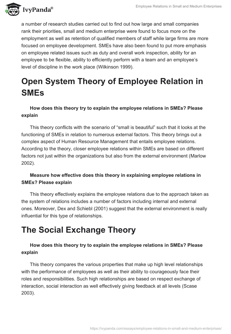 Employee Relations in Small and Medium Enterprises. Page 5