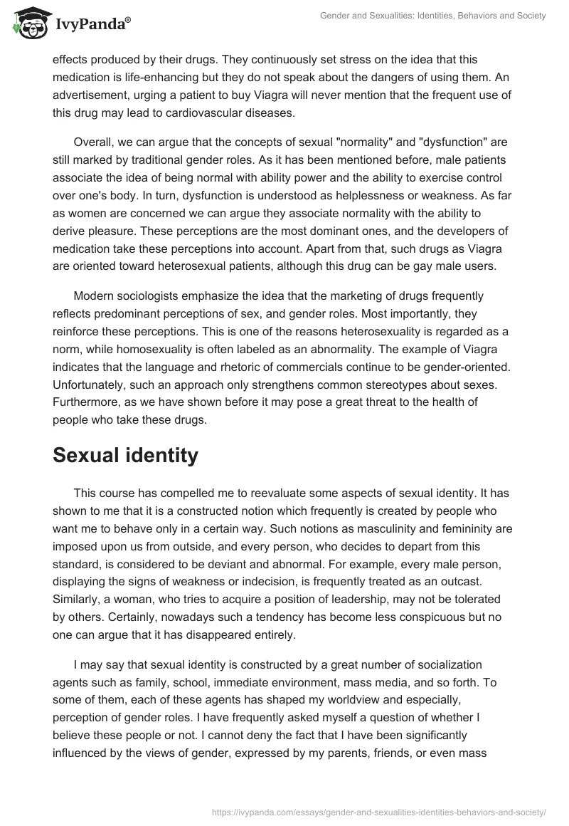 Gender and Sexualities: Identities, Behaviors and Society. Page 4