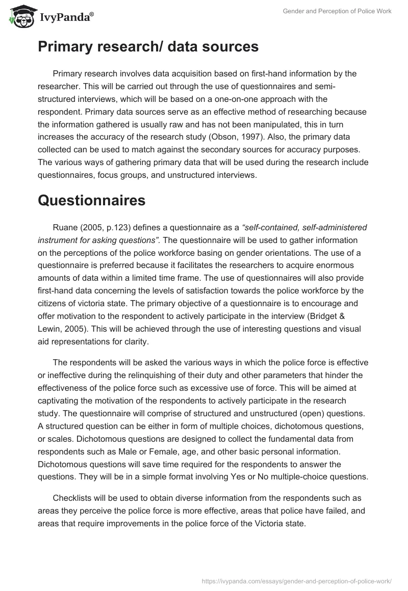 Gender and Perception of Police Work. Page 3