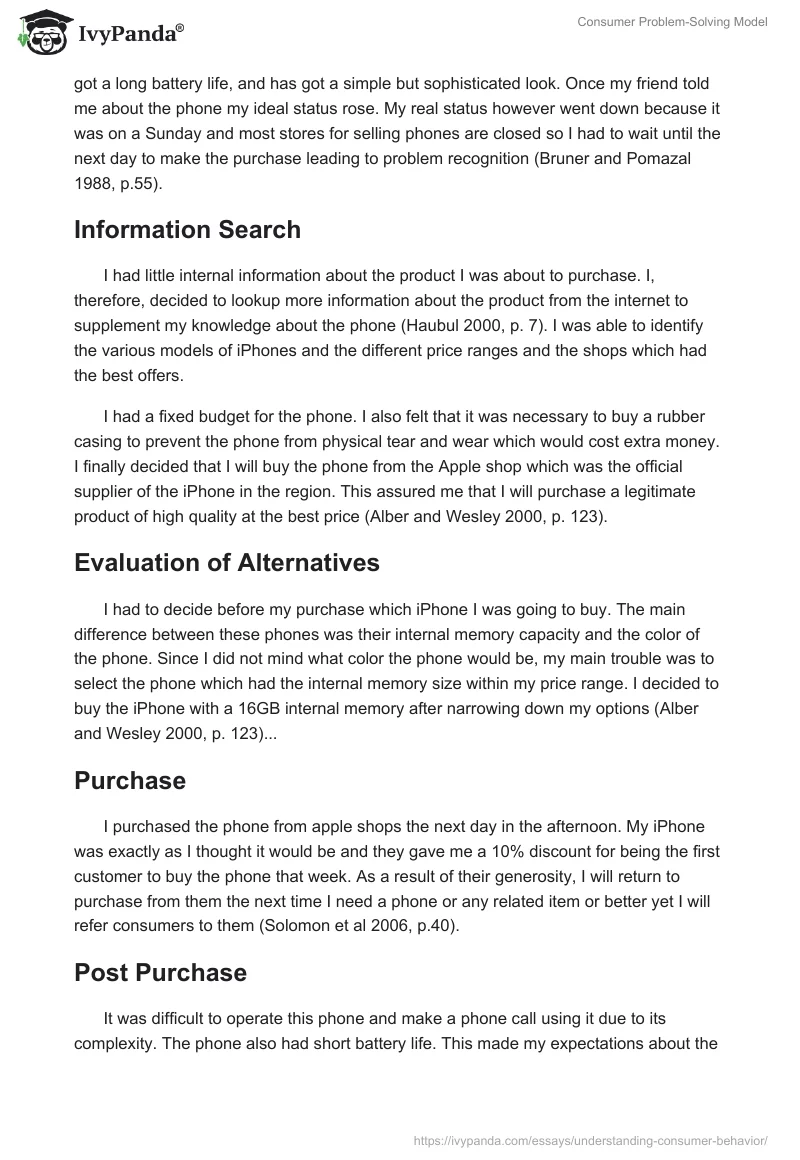 Consumer Problem-Solving Model. Page 3