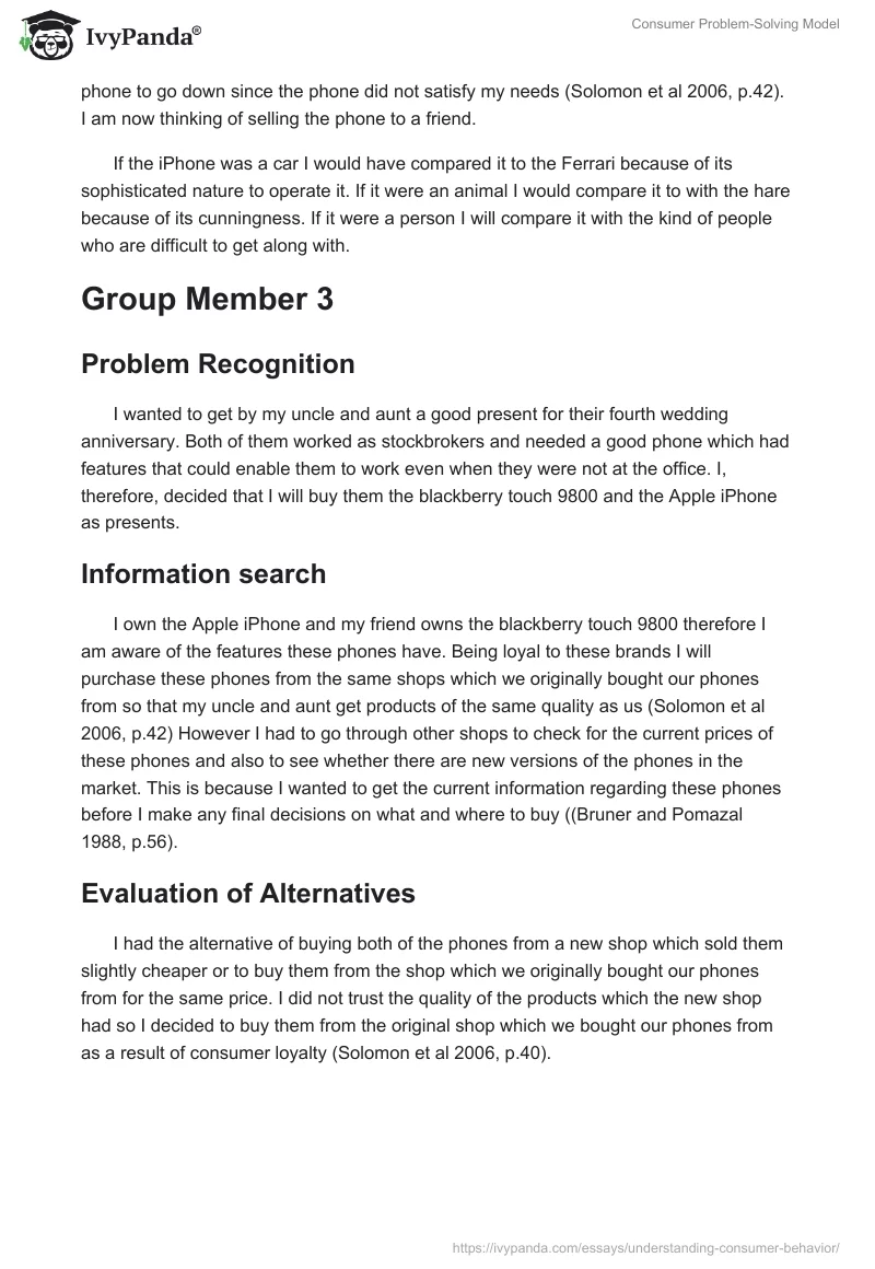 Consumer Problem-Solving Model. Page 4