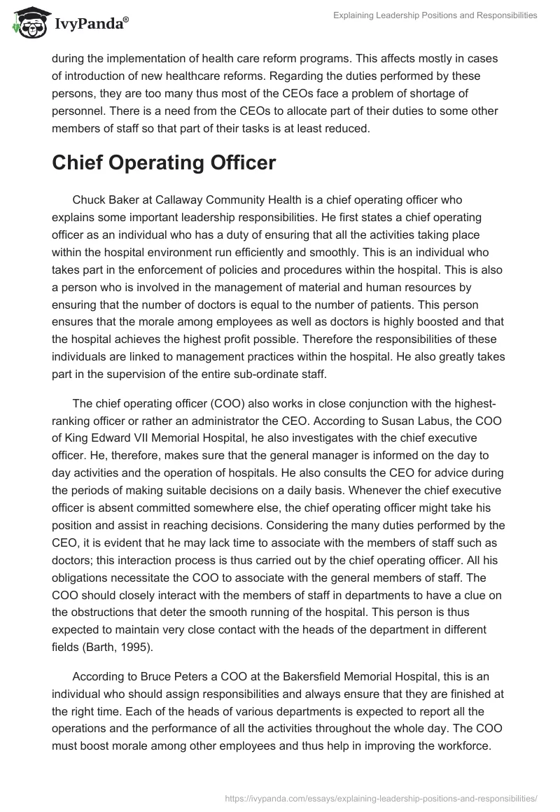 Explaining Leadership Positions and Responsibilities. Page 3