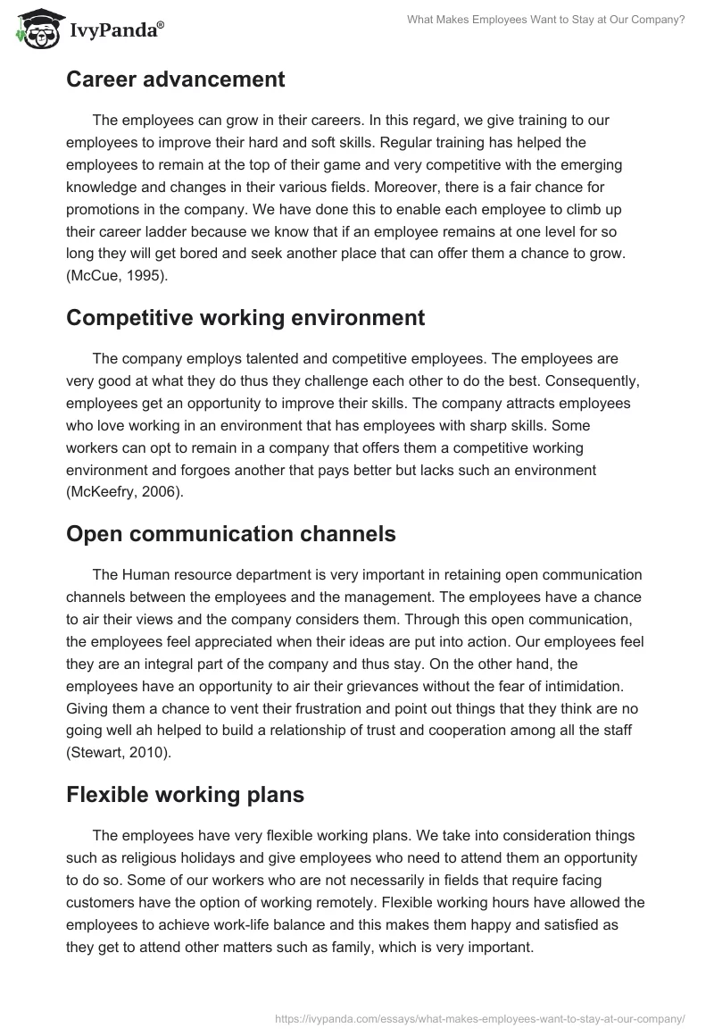 What Makes Employees Want to Stay at Our Company?. Page 2