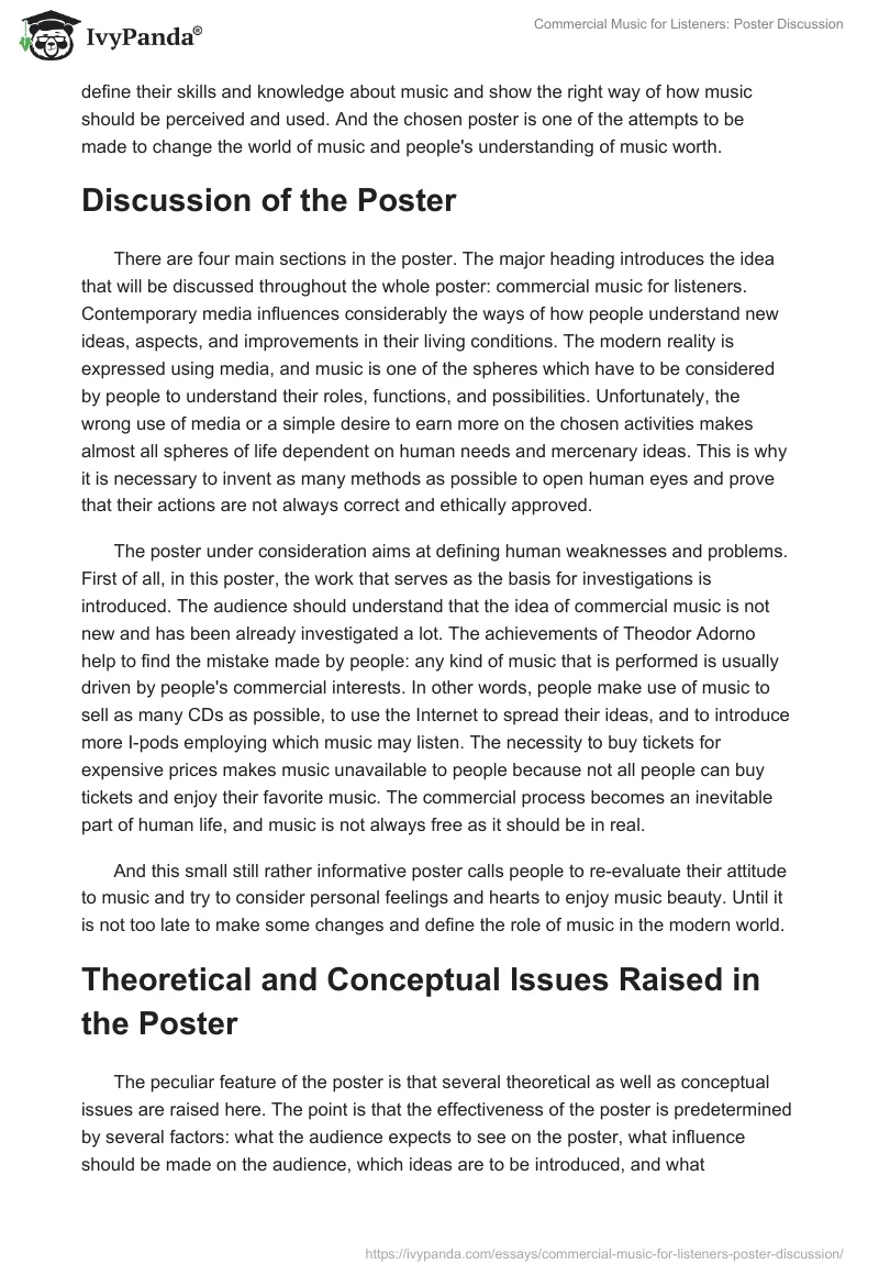 Commercial Music for Listeners: Poster Discussion. Page 2