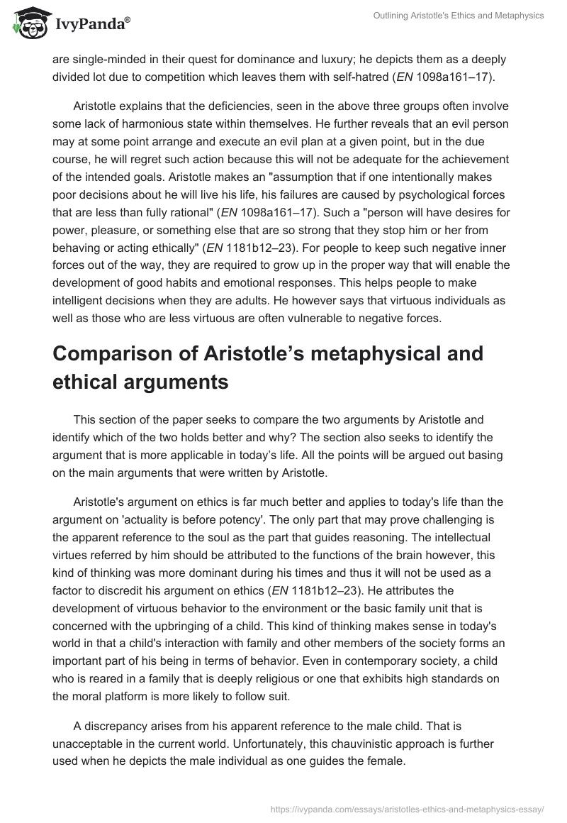 Outlining Aristotle's Ethics and Metaphysics. Page 5