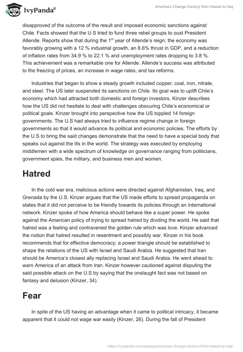 America's Change Century from Hawaii to Iraq. Page 2