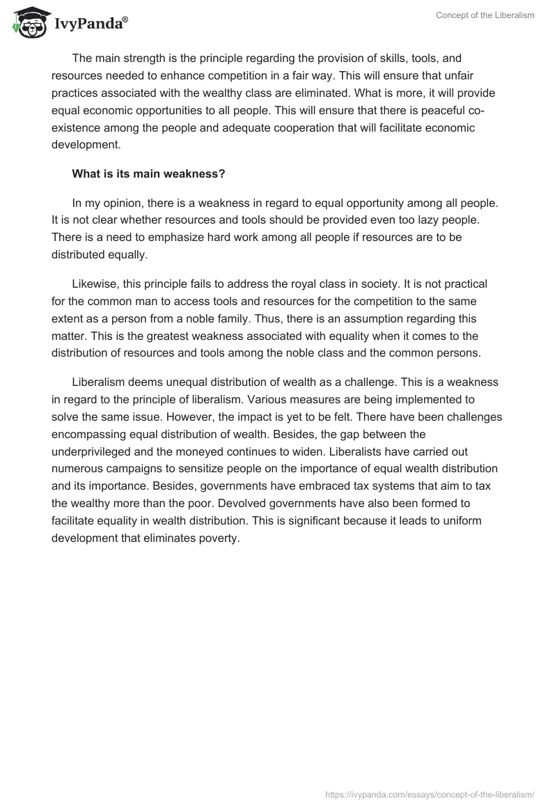 Concept of the Liberalism. Page 2