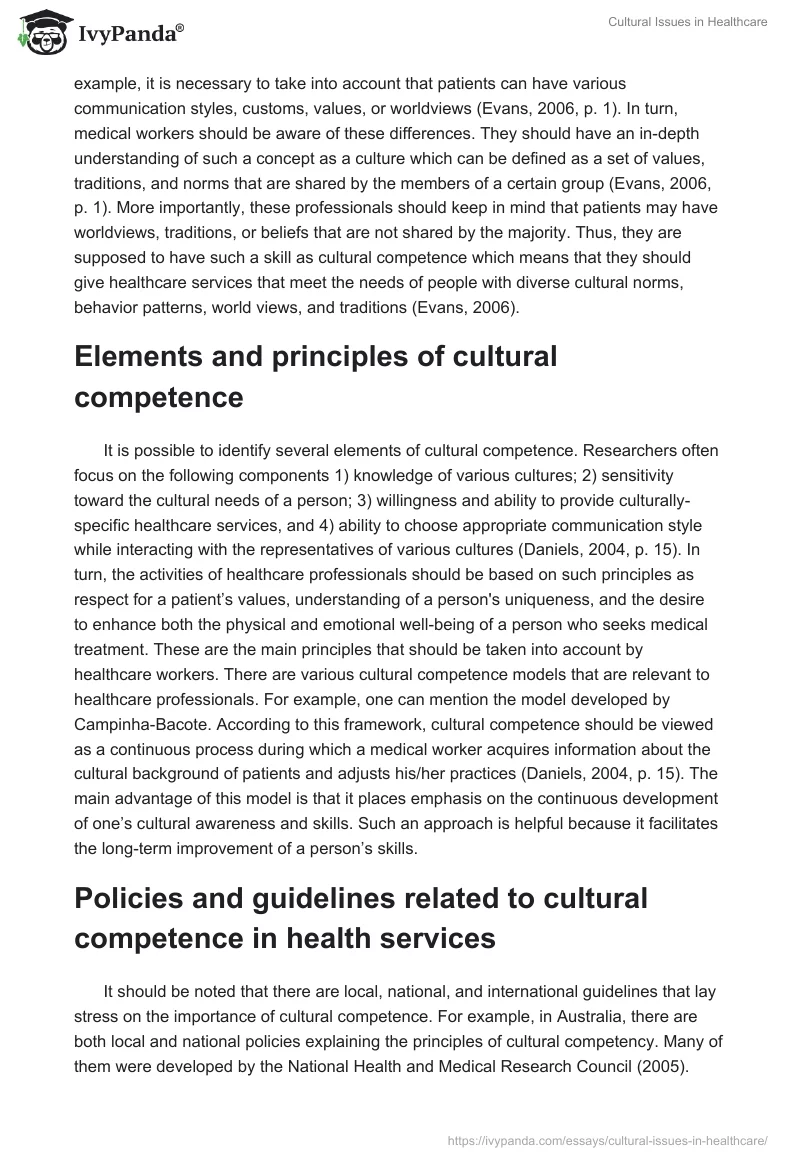 Cultural Issues in Healthcare. Page 2