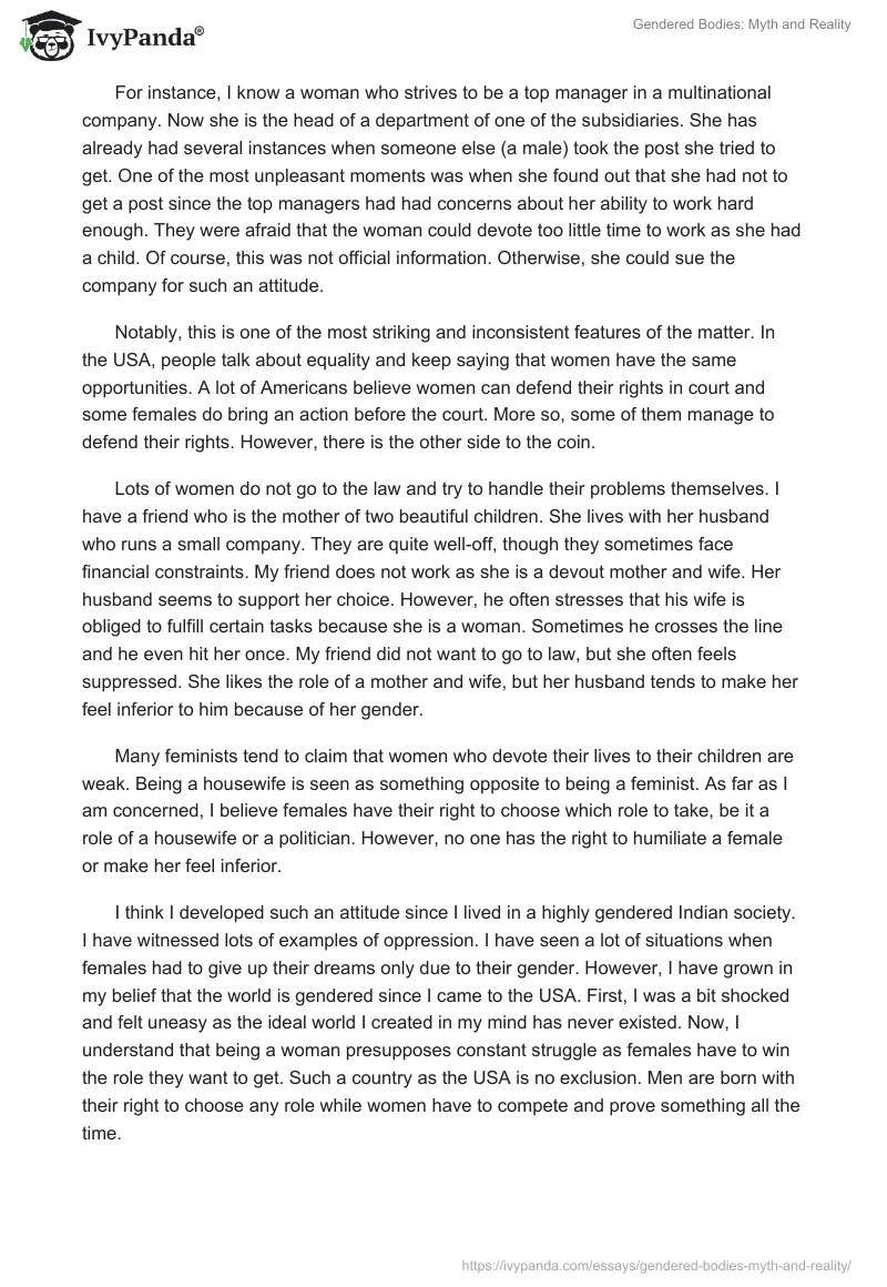 Gendered Bodies: Myth and Reality. Page 2