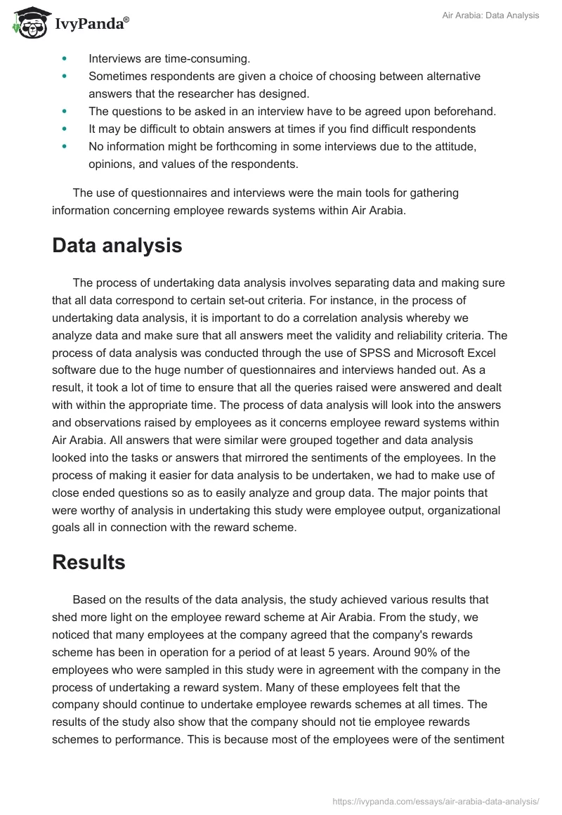Air Arabia: Data Analysis. Page 3