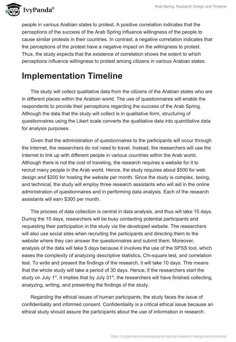 Arab Spring: Research Design and Timeline. Page 4