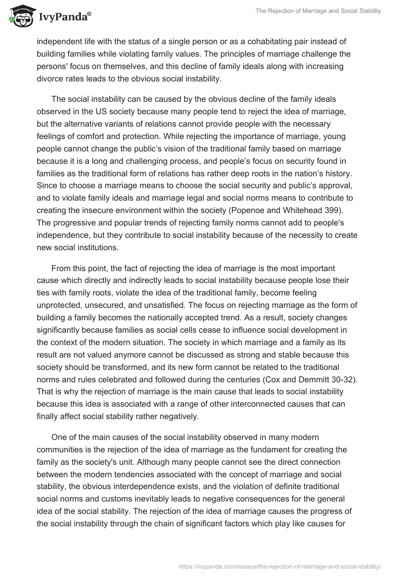 The Rejection of Marriage and Social Stability. Page 3