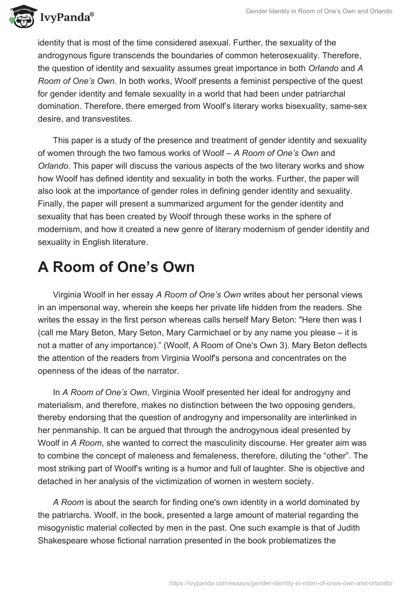 Gender Identity in "Room of One’s Own" and "Orlando". Page 3