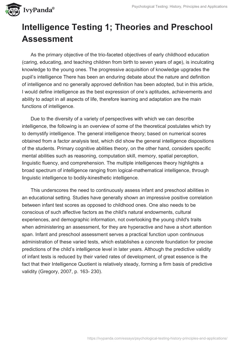Psychological Testing: History, Principles and Applications. Page 3