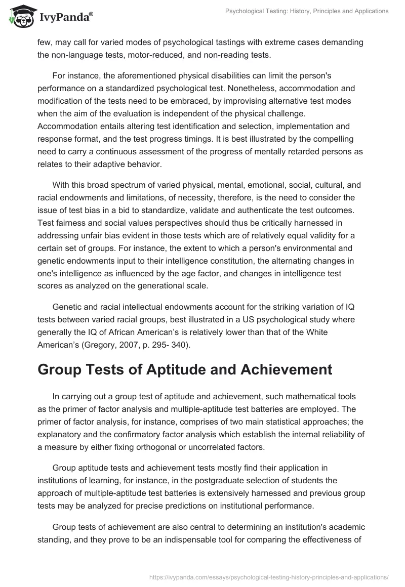 Psychological Testing: History, Principles and Applications. Page 5