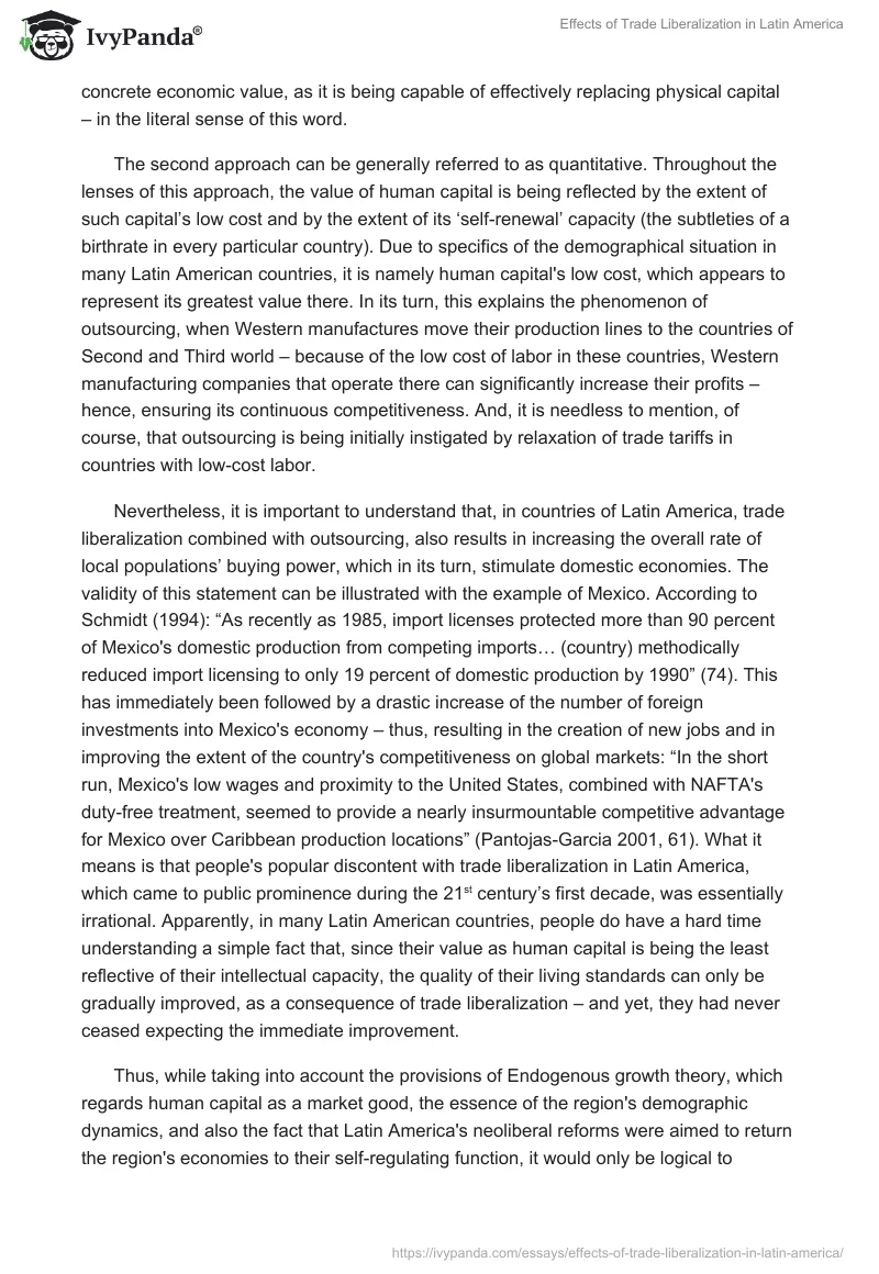 Effects of Trade Liberalization in Latin America. Page 4