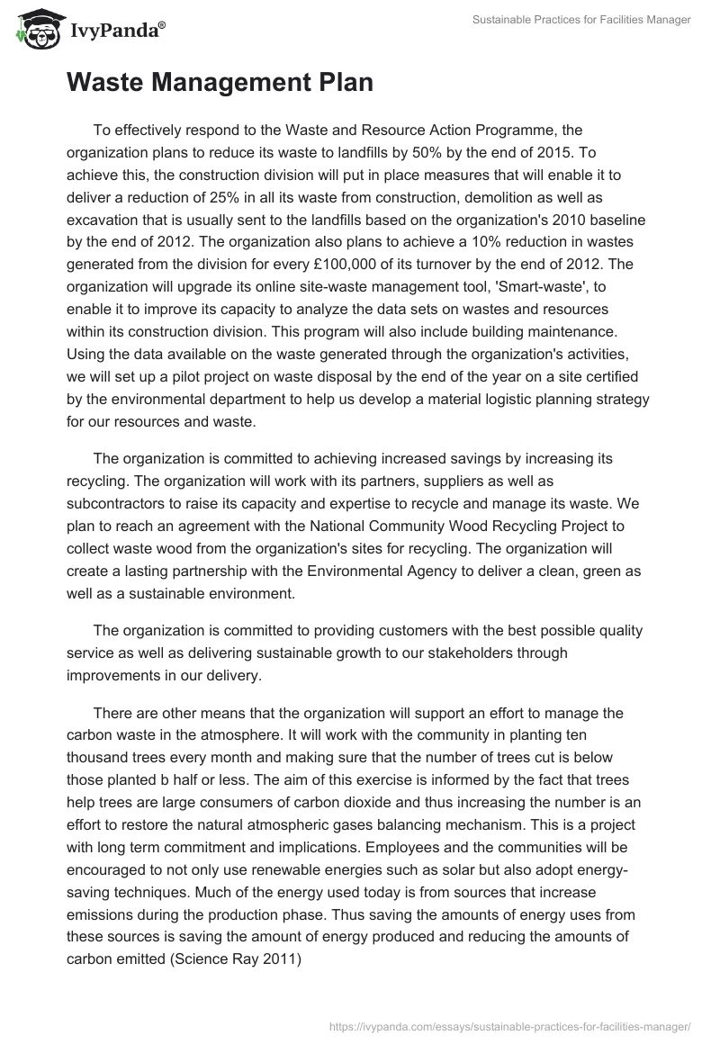 Sustainable Practices for Facilities Manager. Page 5