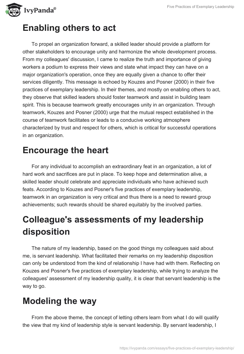 Five Practices of Exemplary Leadership. Page 5