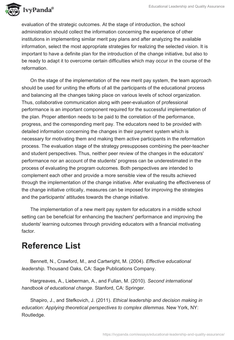 Educational Leadership and Quality Assurance. Page 5