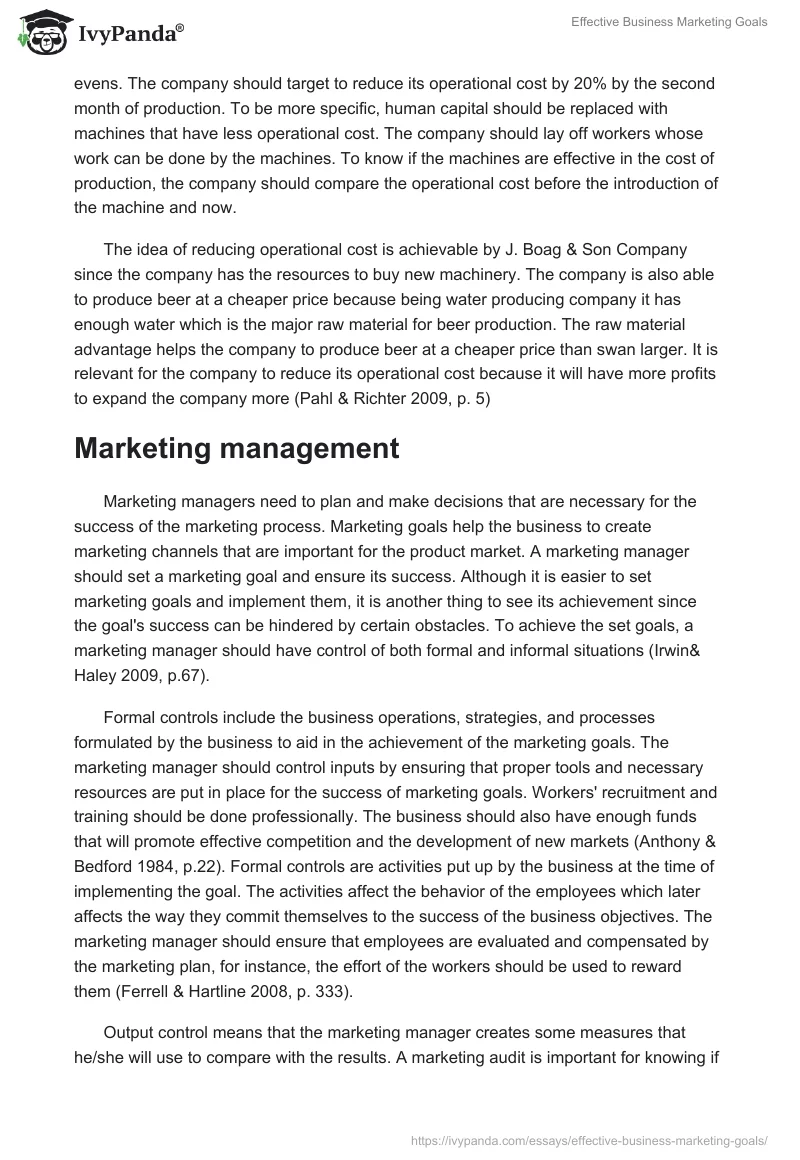 Effective Business Marketing Goals. Page 4
