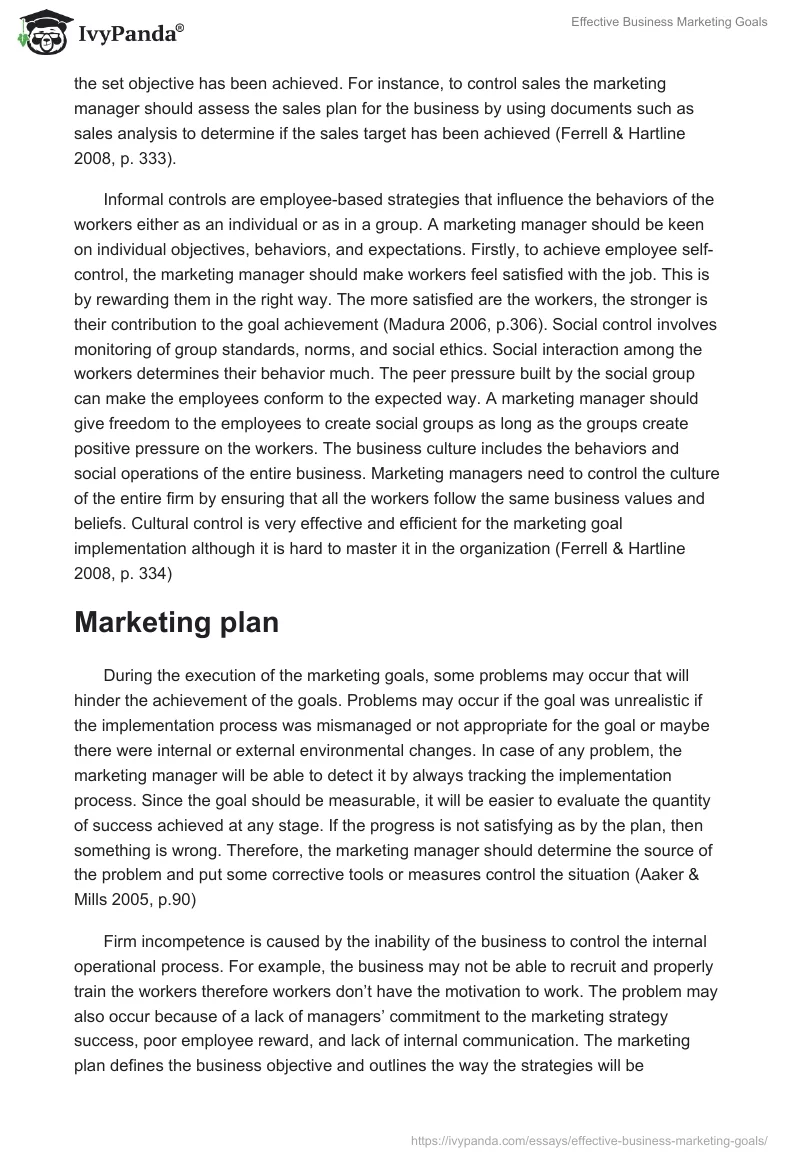 Effective Business Marketing Goals. Page 5