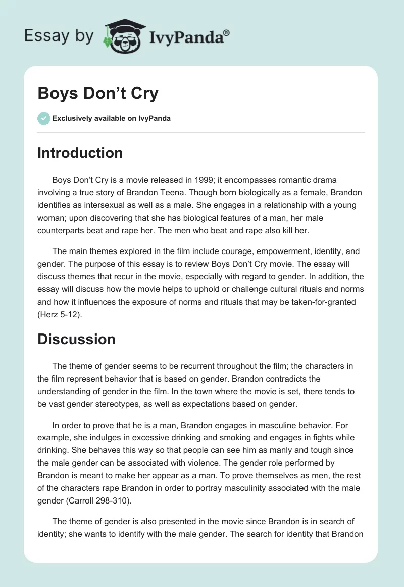Boys Don’t Cry. Page 1