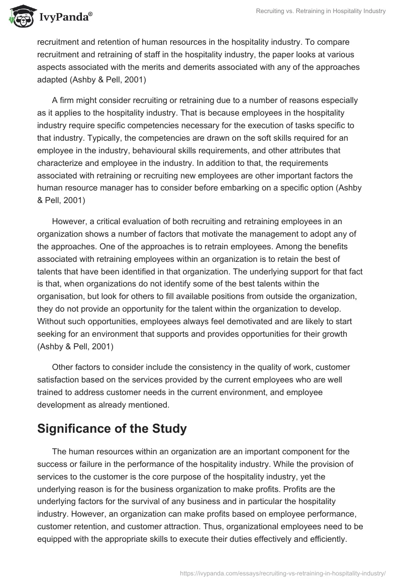 Recruiting vs. Retraining in Hospitality Industry. Page 2
