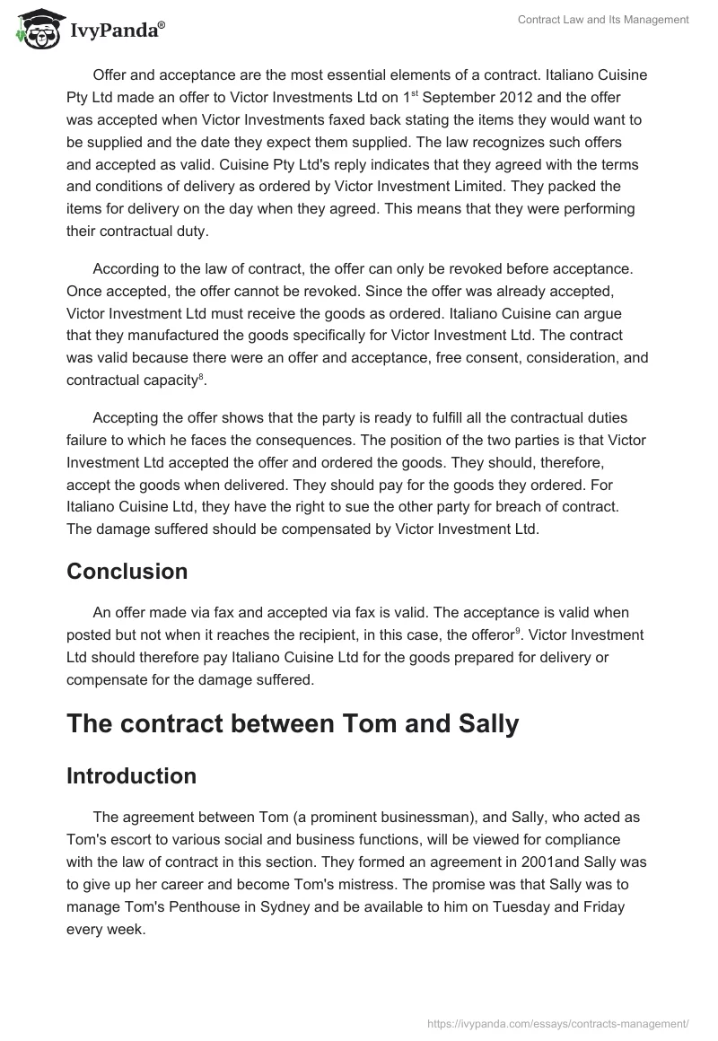 Contract Law and Its Management. Page 4