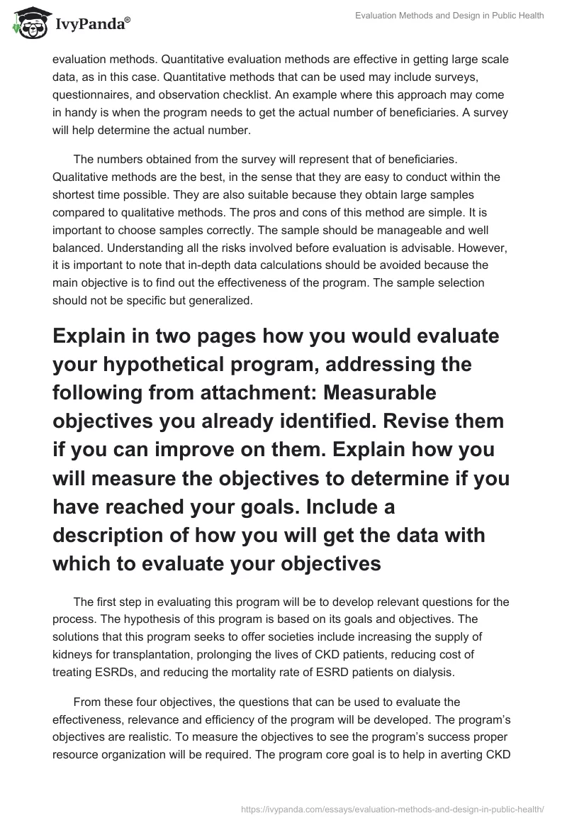 Evaluation Methods and Design in Public Health. Page 2