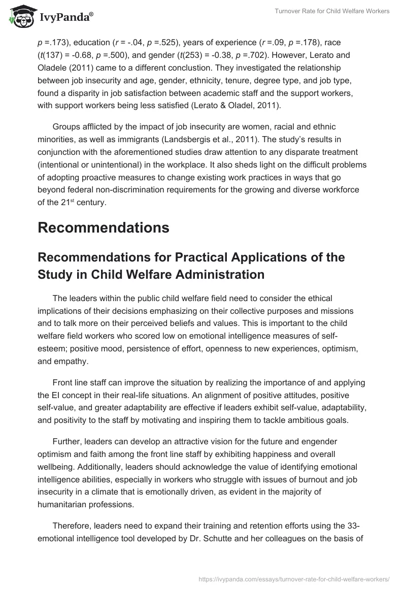 Turnover Rate for Child Welfare Workers. Page 5