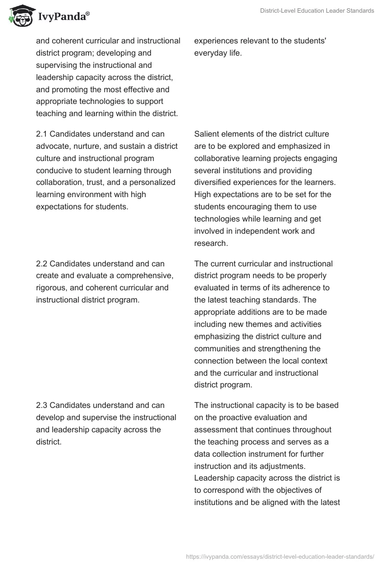 District-Level Education Leader Standards. Page 3